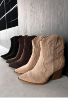 zamszowe Stiefeletten Cowboystiefel I Moved On Beige