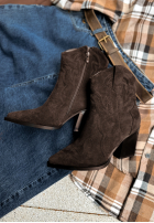zamszowe Stiefeletten Cowboystiefel I Moved On Schokoladenbraun