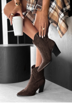 zamszowe Stiefeletten Cowboystiefel I Moved On Schokoladenbraun