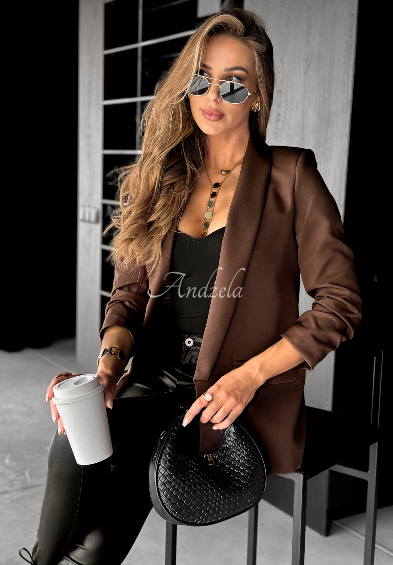Klassischer Blazer Premium Schokoladenbraun