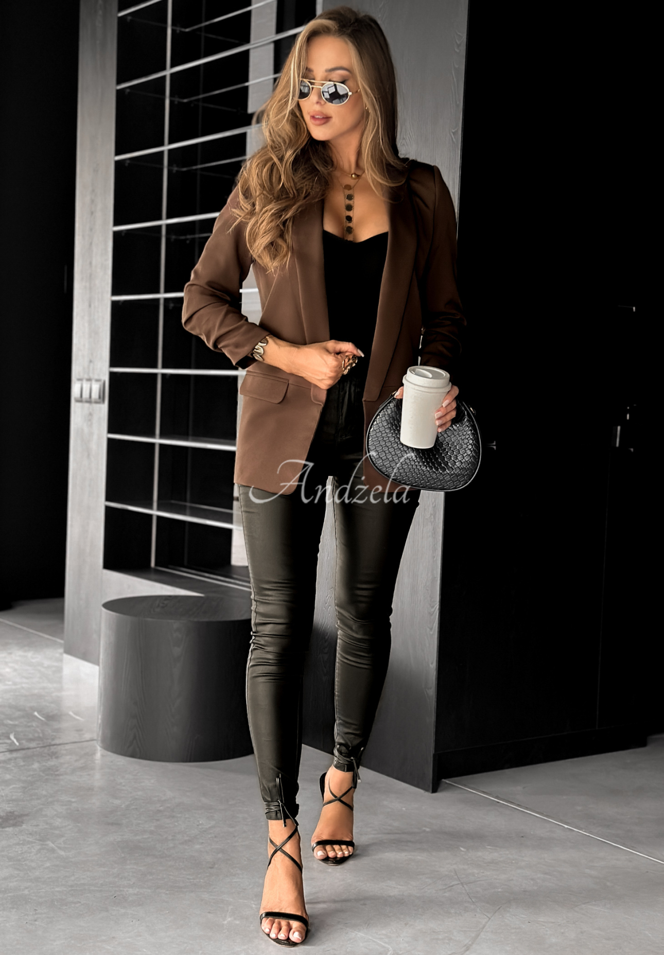 Klassischer Blazer Premium Schokoladenbraun