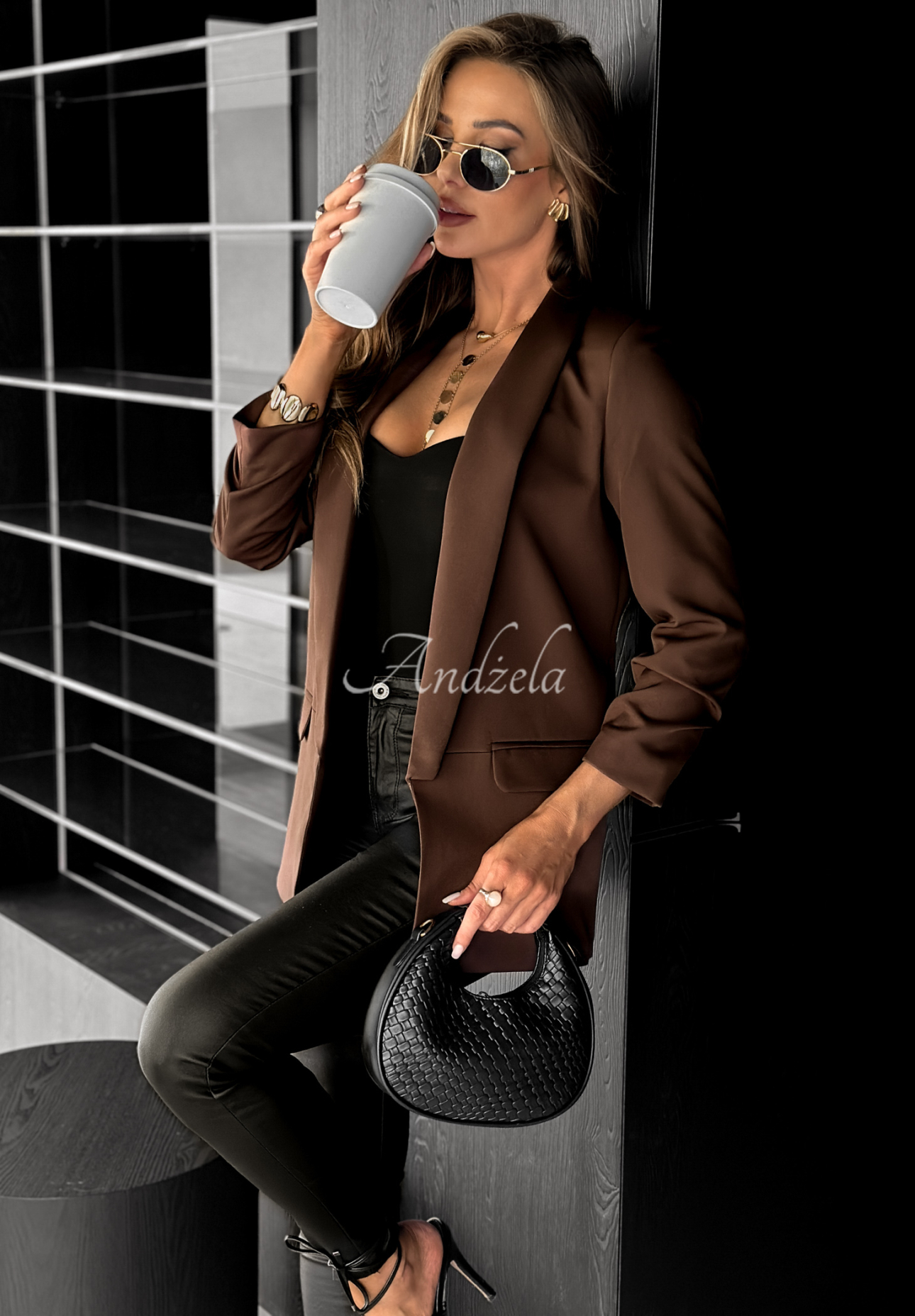 Klassischer Blazer Premium Schokoladenbraun