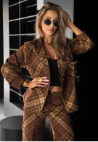 Karierter Blazer Own The Moment Schokoladenbraun