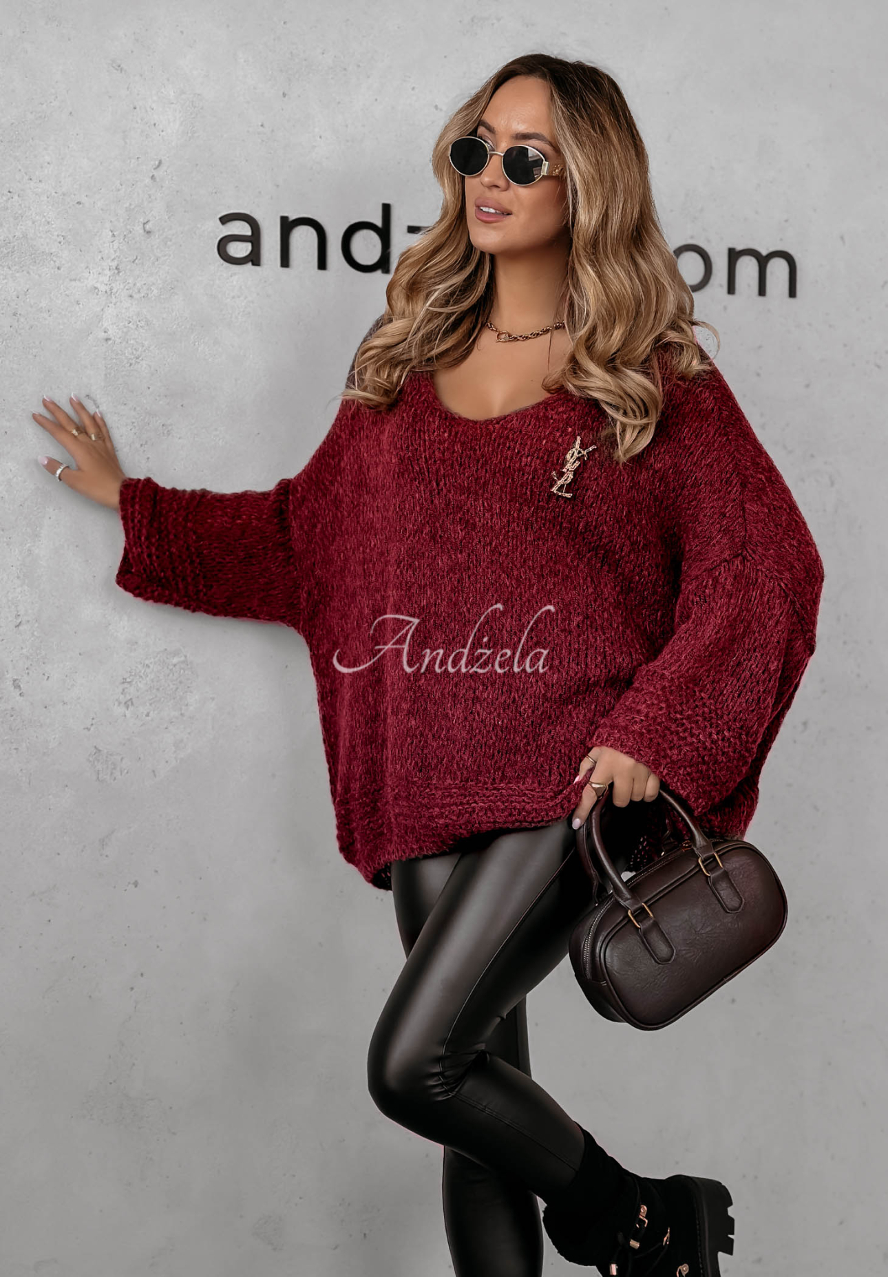 Oversize Pullover Gentle Cuddle Burgunderrot