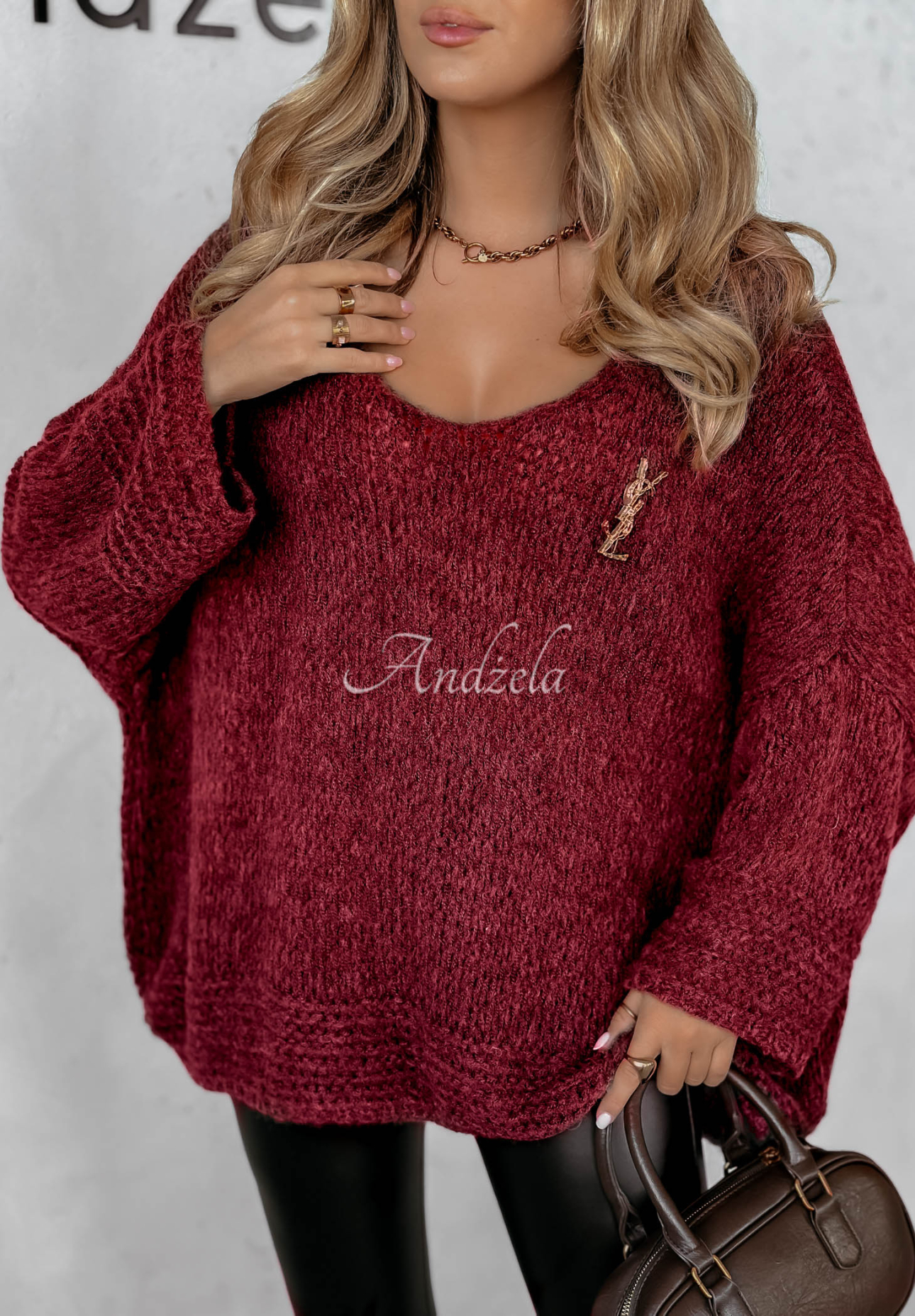 Oversize Pullover Gentle Cuddle Burgunderrot
