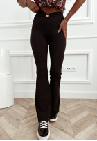 Wiskozowe Leggings dzwony ze zdobieniem Don't Forget You Schwarz