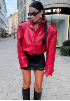 Bikerjacke aus Leder Told Him No Rot