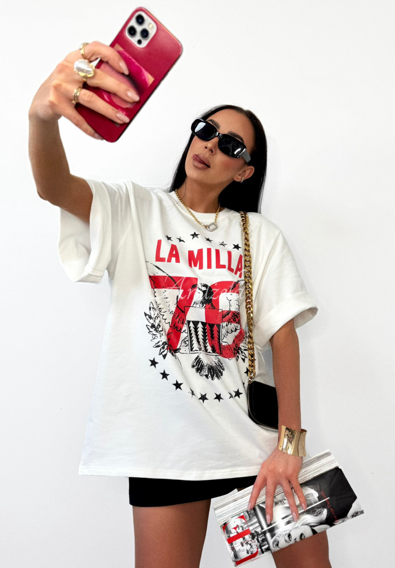 T-Shirt mit Aufdruck La Milla Rise and Conquer Ecru