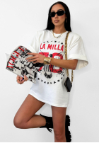 T-Shirt z nadrukiem La Milla Rise and Conquer Ecru