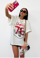 T-Shirt z nadrukiem La Milla Rise and Conquer Ecru