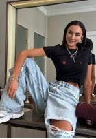 Spodnie jeansowe z przetarciami La Milla Look At Her niebieskie