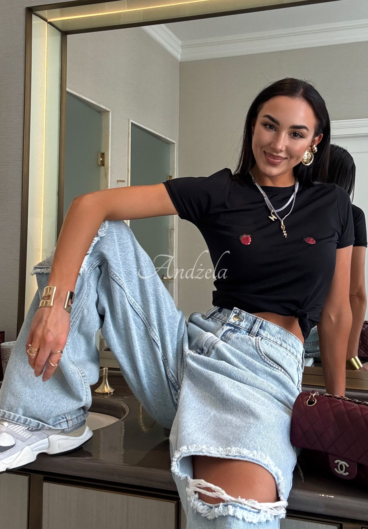 La Milla Look At Her rubbed denim pants blue