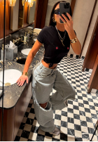 Hose Jeans z przetarciami La Milla Look At Her Blau