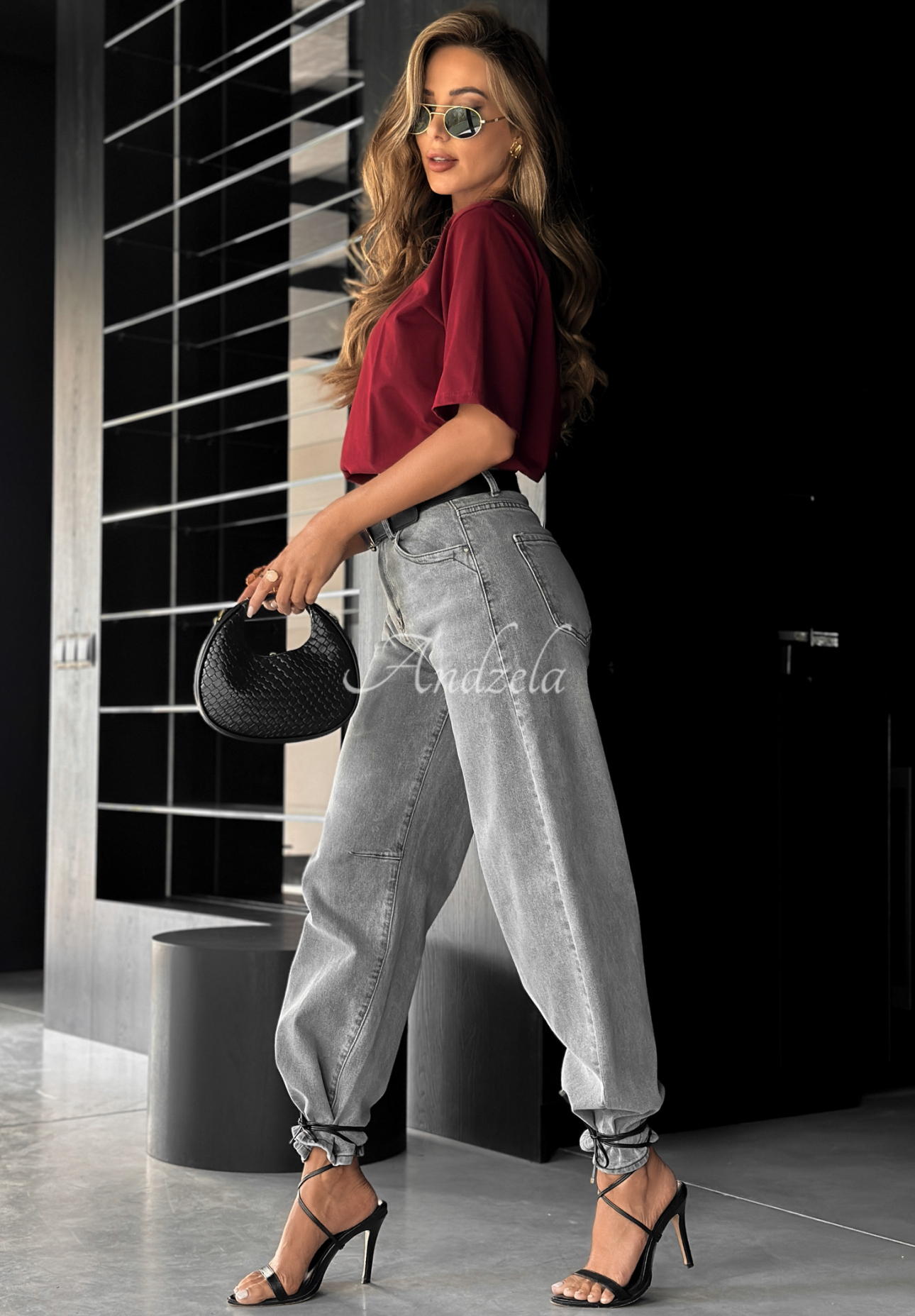 Wide Leg Jeans In This Silence Grau