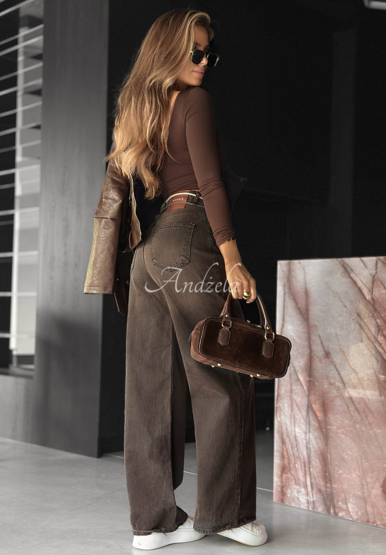 Wide-leg Jeans Quiet Moment Schokoladenbraun