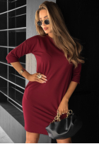 Kleid tunika z kieszeniami Stay Real Burgunderrot