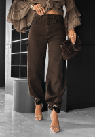 Jeanshose wide leg Forget That Call Schokoladenbraun