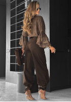 Hose Jeans wide leg Forget That Call Schokoladenbraun