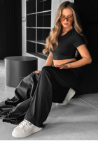 Sweat Set i Hose wide leg Unsent Message Schwarz