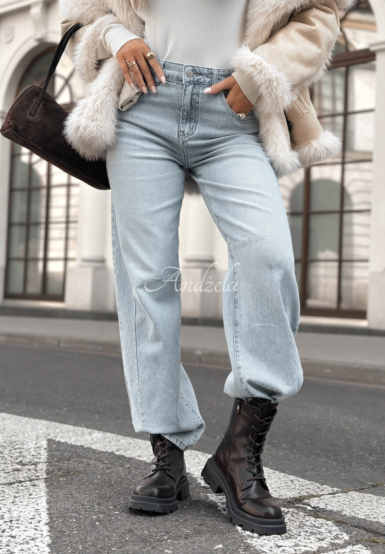 Jeans wide leg No Reaction Yet Blau