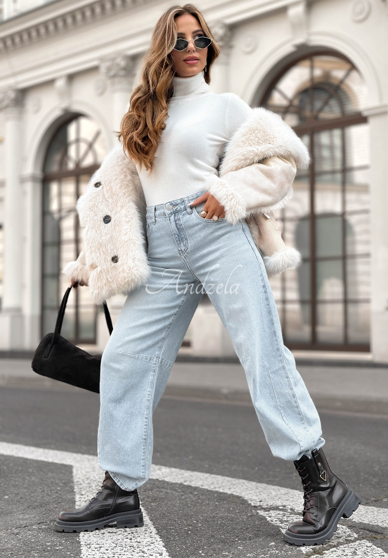 Jeans wide leg No Reaction Yet Blau