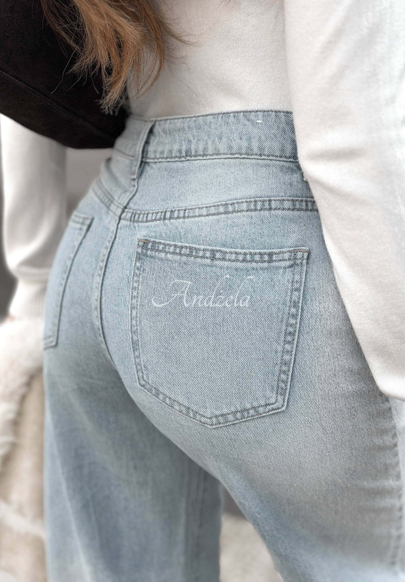 Jeans wide leg No Reaction Yet Blau