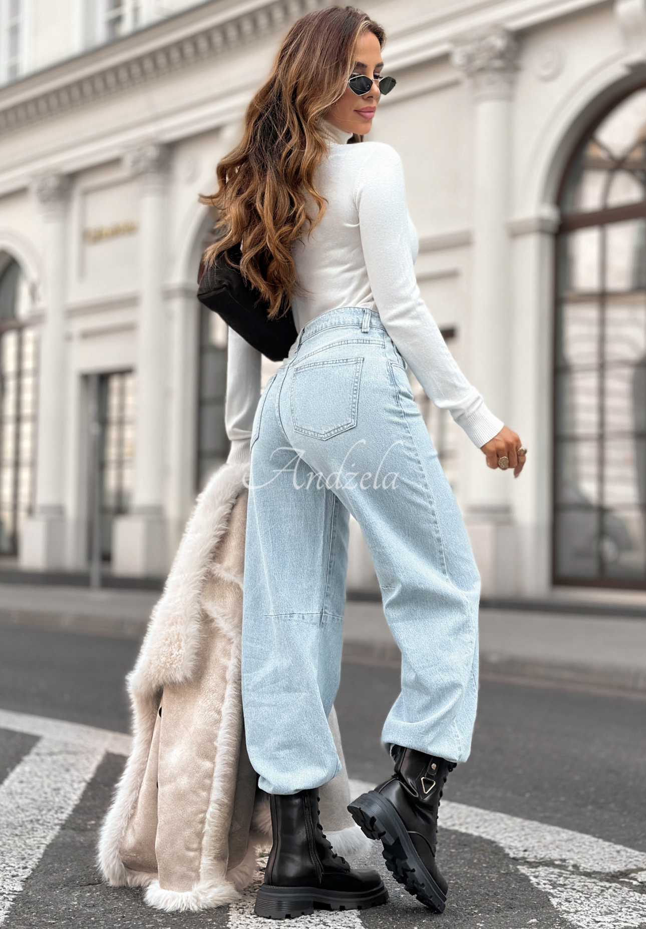 Jeans wide leg No Reaction Yet Blau