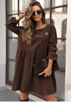 Minikleid aus Cord I Meant That Schokoladenbraun