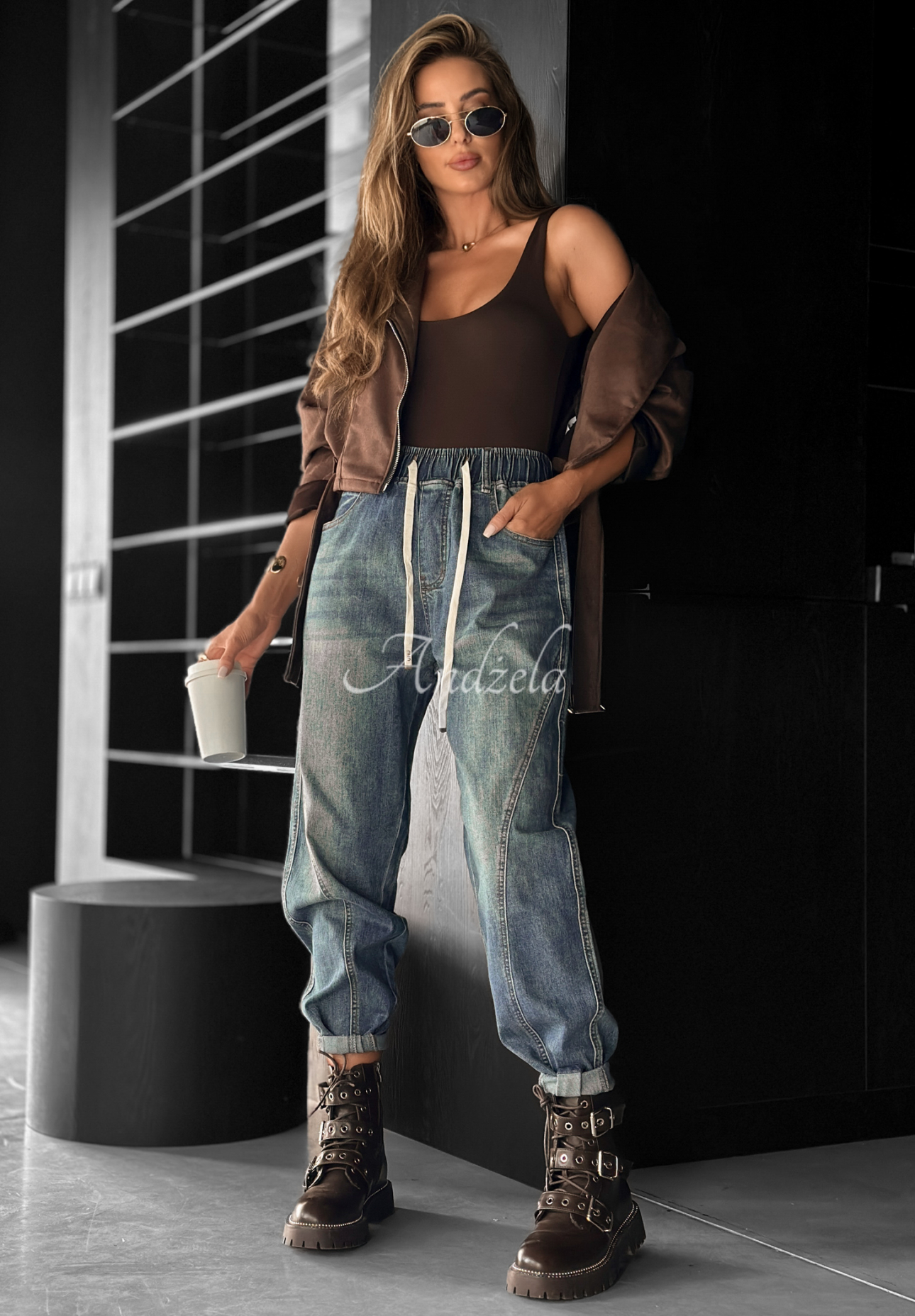 Baggy-Jeans mit Kordelzug That’s Not Me Blau