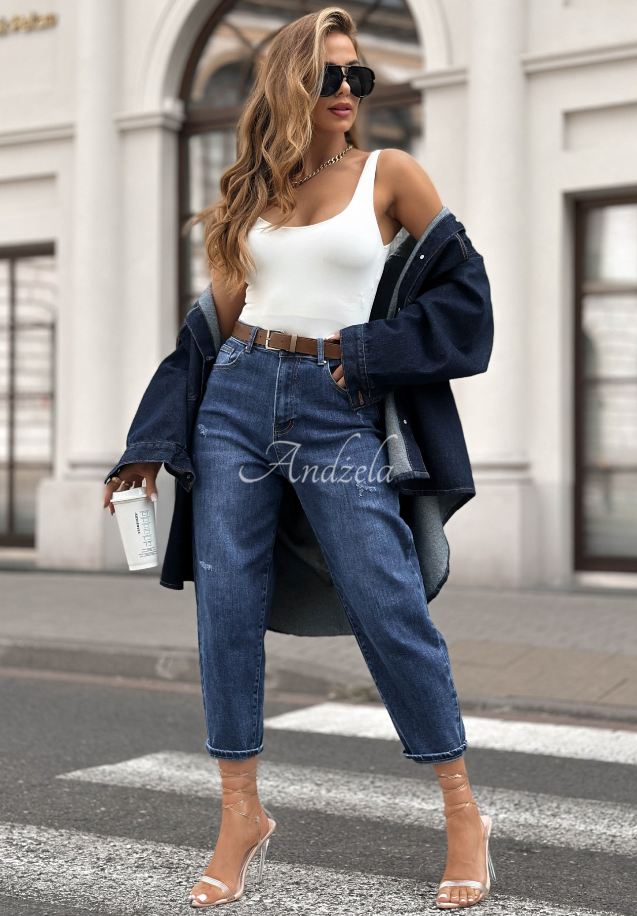 Jeanshose banana Stay Inspired dunkelblau