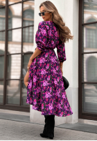 Wzorzysta Kleid z paskiem She Won That różowo-Violett