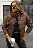 Pikowana kurtka Broken Silence czekoladowa