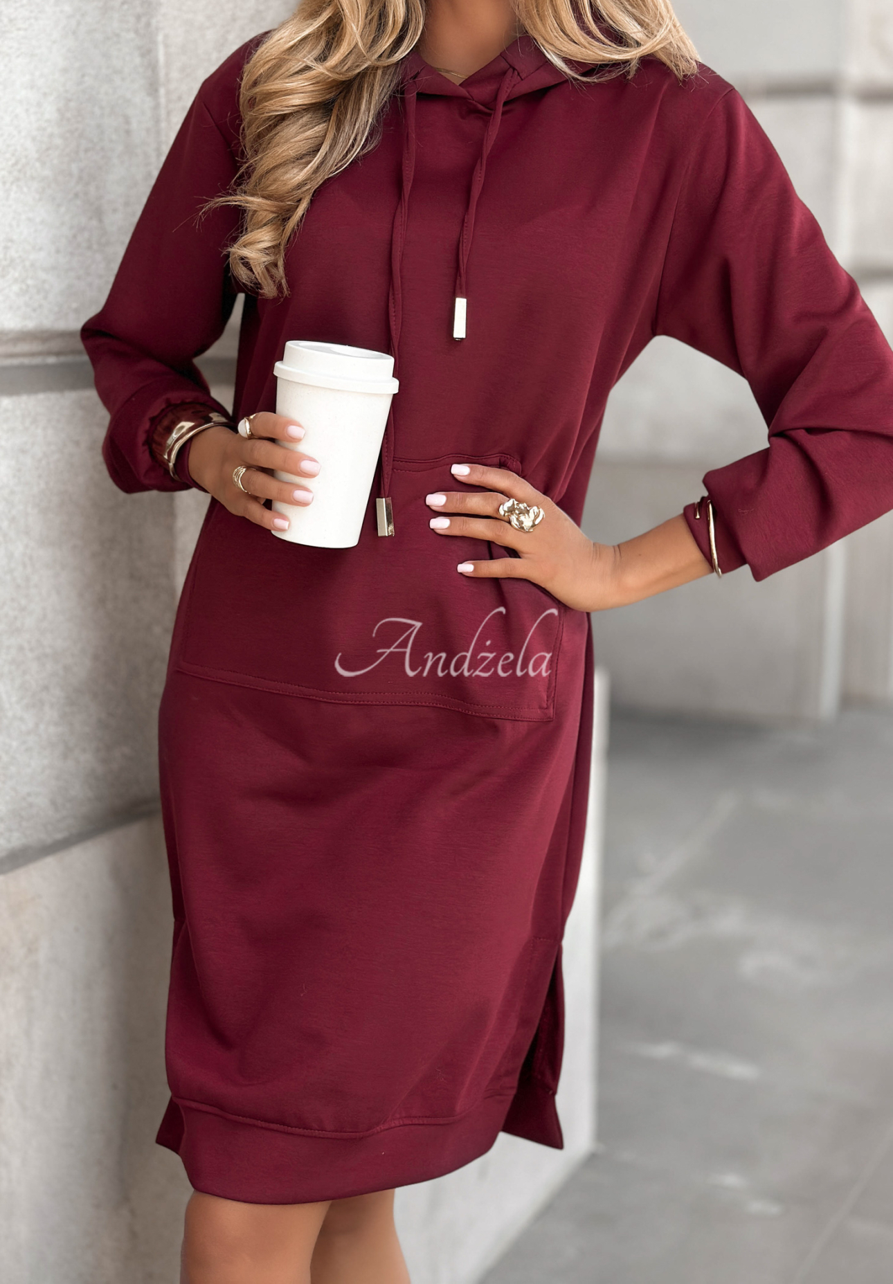 Tunika-Sweatshirt Moment For Me Burgunderrot