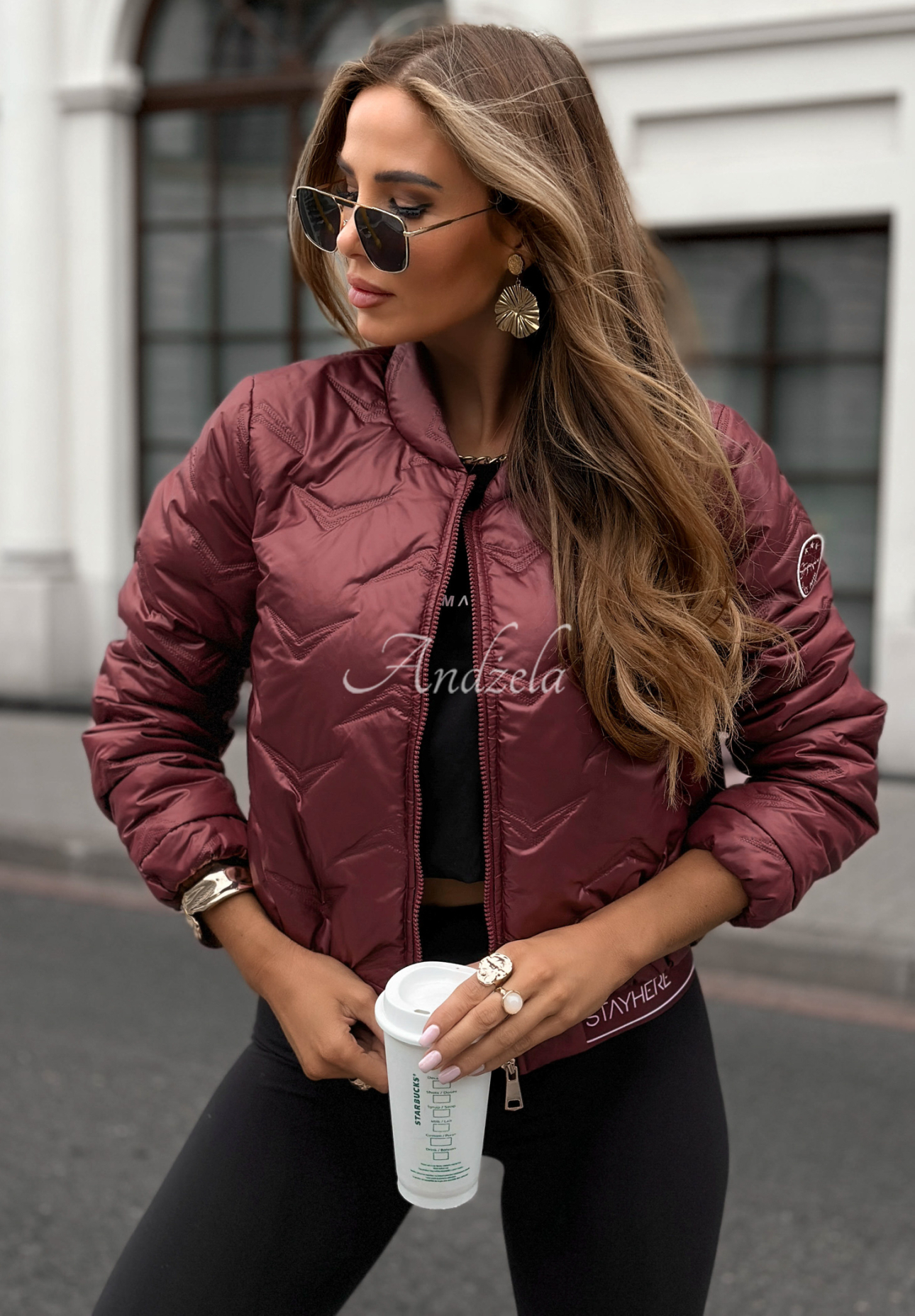 Bomberjacke After Hours Burgunderrot