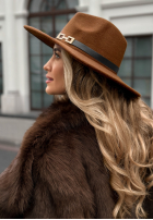 Kapelusz z paskiem Zero Interest camelowy