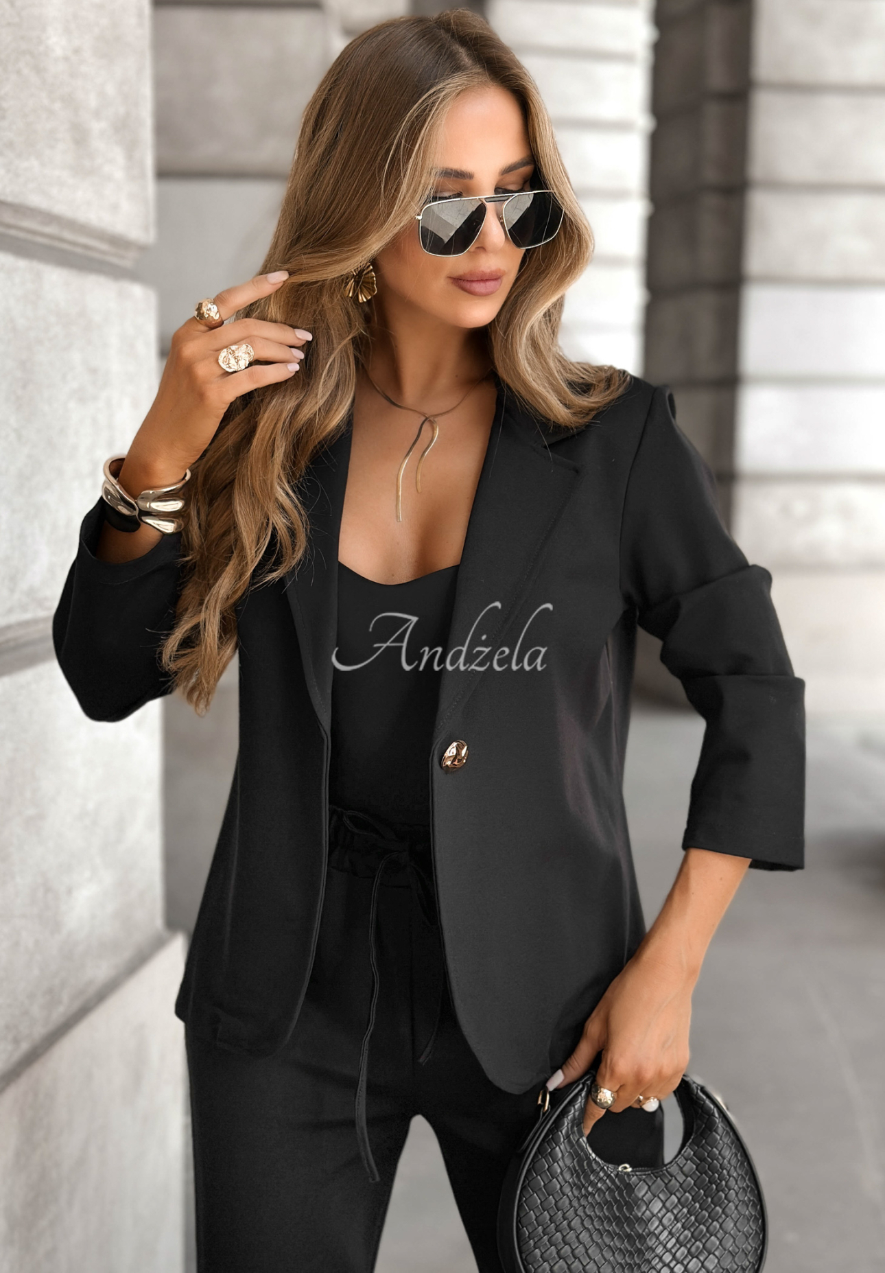 Set Blazer und Hose Slow It Down Schwarz