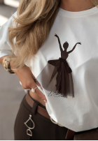 T-Shirt z nadrukiem Primabalerina Weiß
