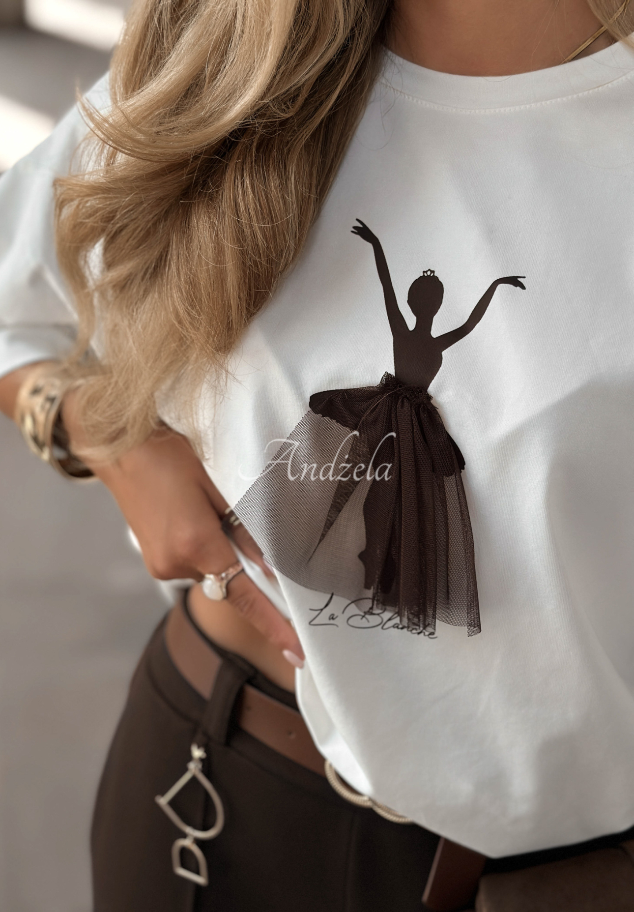 T-Shirt mit Aufdruck Primabalerina Weiß