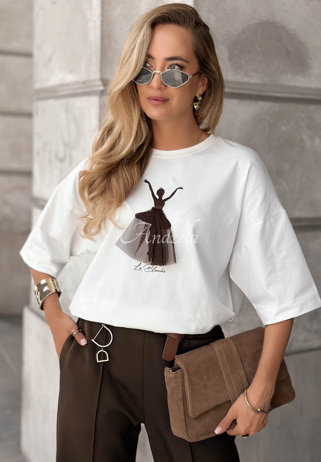 T-Shirt mit Aufdruck Primabalerina Weiß