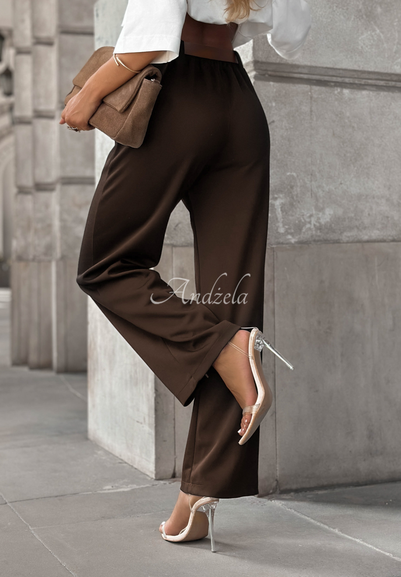 Stoffhose mit Gürtel Full Battery Schokoladenbraun