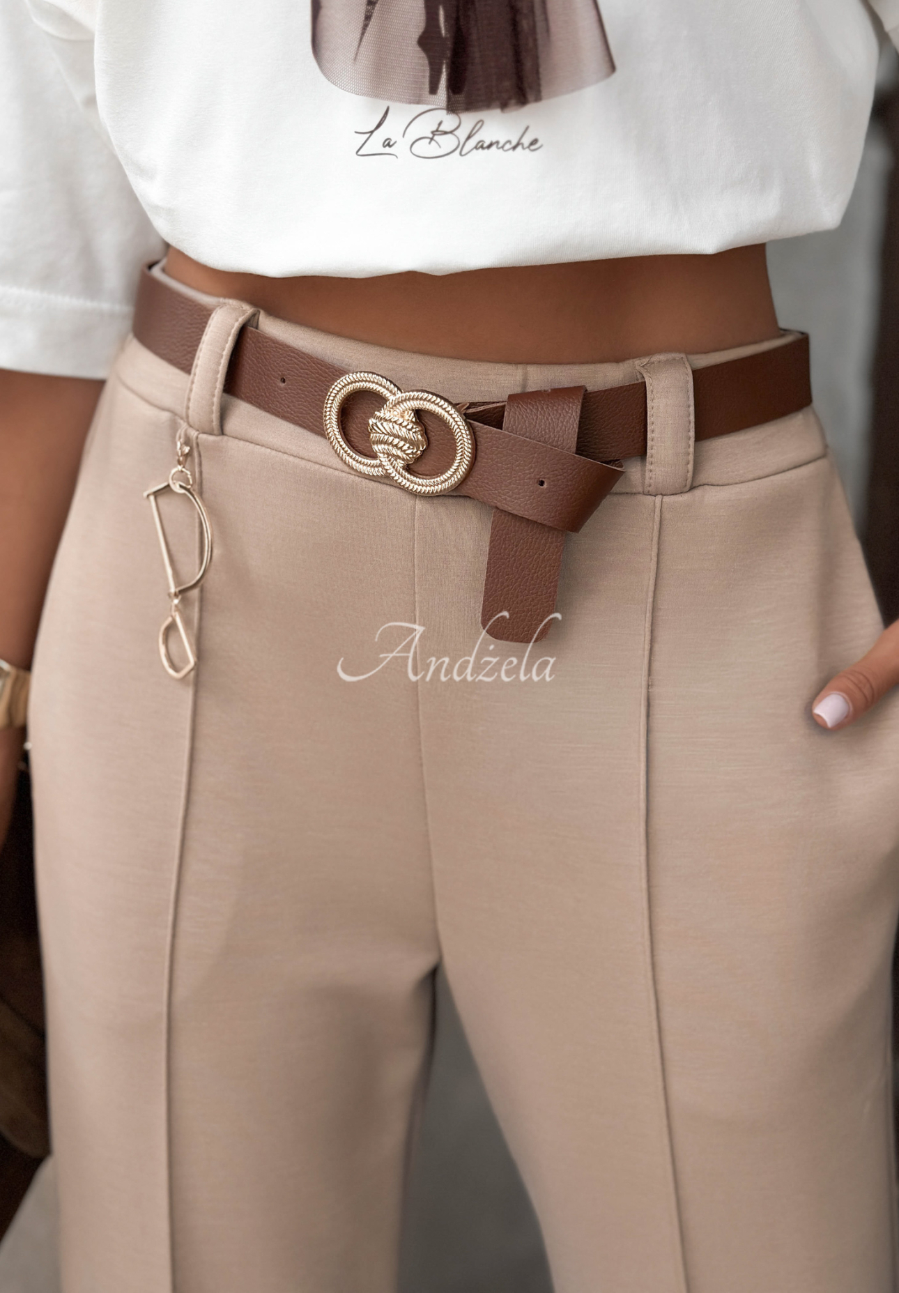 Stoffhose mit Gürtel Full Battery Mokkafarben