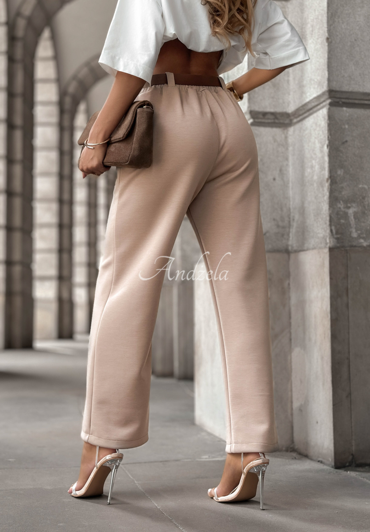 Stoffhose mit Gürtel Full Battery Mokkafarben