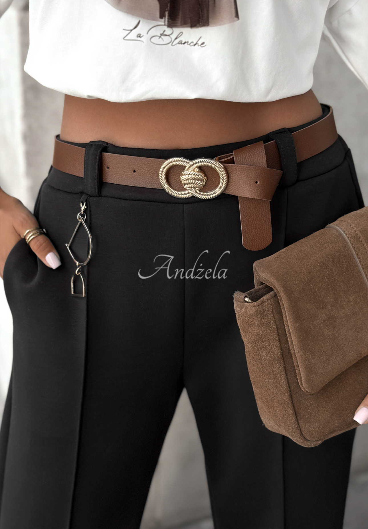 Stoffhose mit Gürtel Full Battery Schwarz