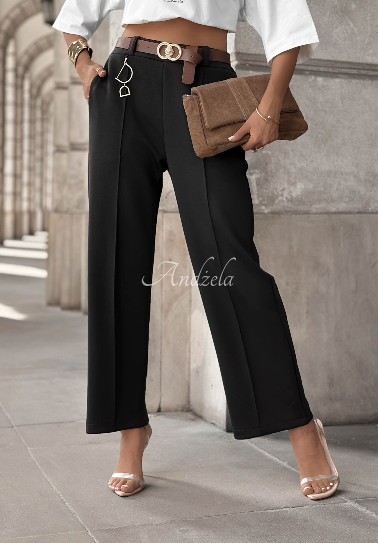 Stoffhose mit Gürtel Full Battery Schwarz