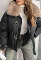 Pikowana Jacke z futerkiem Missed Call Schwarz