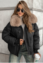 Pikowana Jacke z futerkiem Missed Call Schwarz