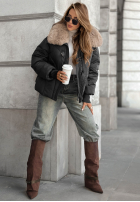 Pikowana Jacke z futerkiem Missed Call Schwarz