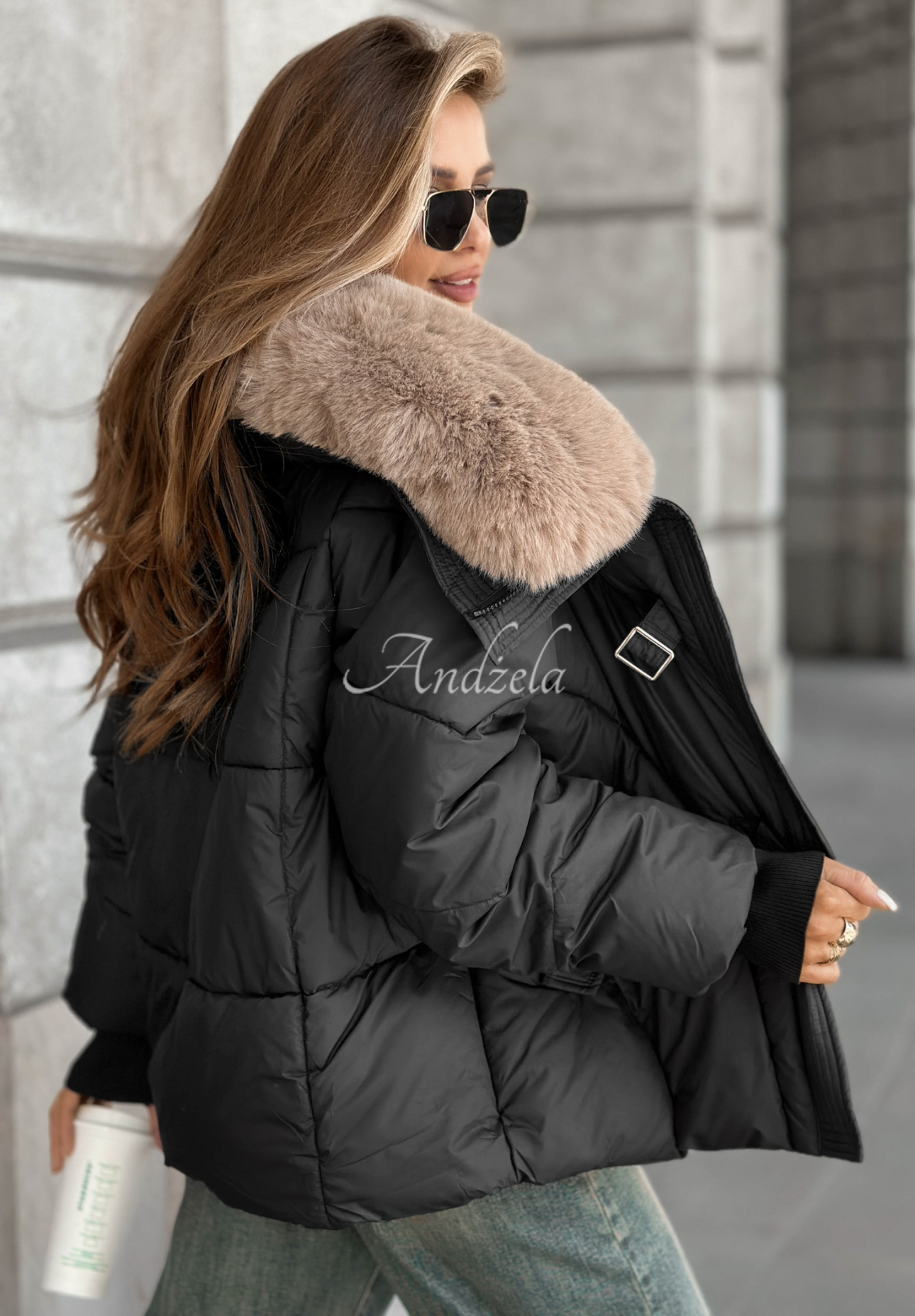 Steppjacke mit Fell Missed Call Schwarz