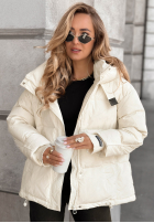 Puchowa Jacke z kapturem Aurora Skies Ecru