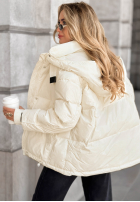 Puchowa Jacke z kapturem Aurora Skies Ecru